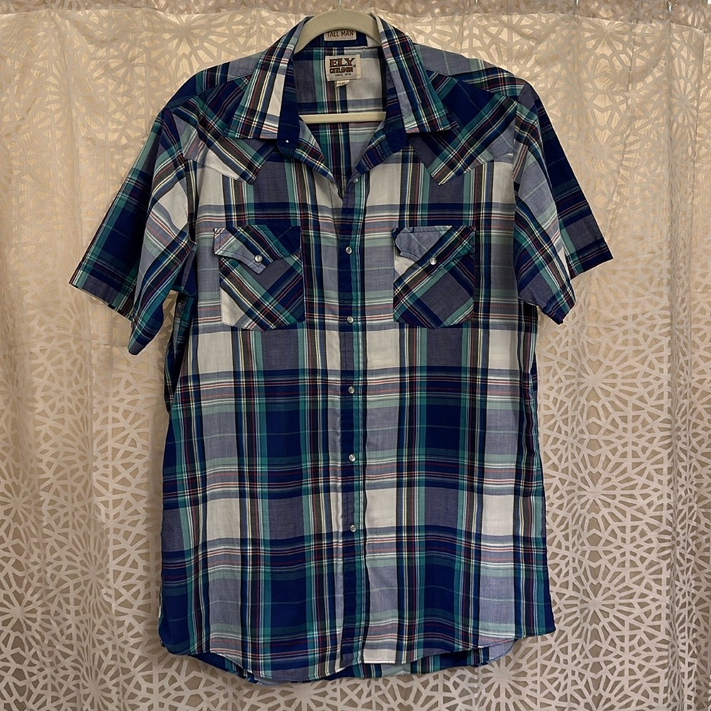 🌀 Ely Cattleman Tall Man Plaid Western Shirt
